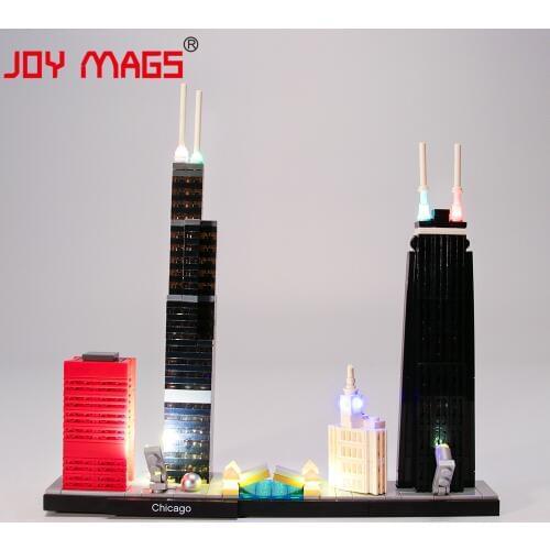 JOY MAGS Only Led Light Kit For 21033 Architecture Chicago Compatible With 10677 , (NOT Include Model)