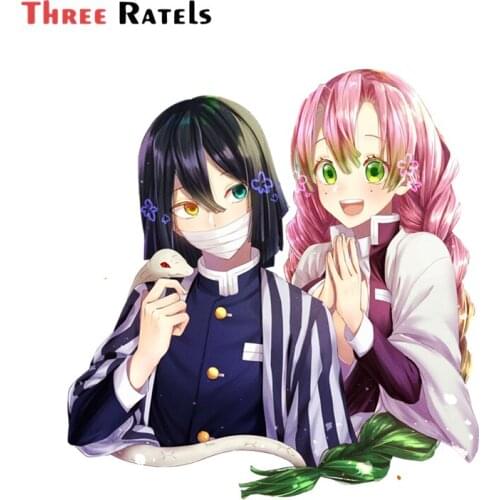 Three Ratels F562 Iguro Obanai Kanroji Mitsuri Kimetsu No Yaiba Car Sticker Motorbike Laptop PVC Waterproof Decal