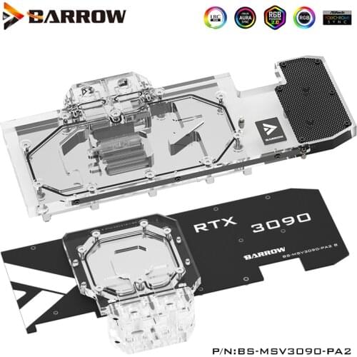 Barrow GPU Water Block For MSI RTX 3090/3080 VENTUS 3X OC 24G/10G,5V,Support Mount Original Back Plate ,BS-MSV3090-PA2