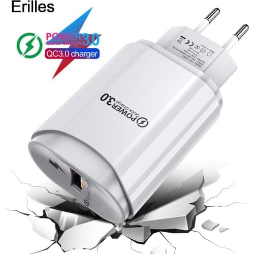 3A USB Charger Quick Charge 3.0 For iPhone 12 Pro For Samsung Xiaomi EU/US Wall Mobile Phone Charger Adapter QC3.0 Fast Charging