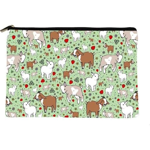 Women Features green Printed Make up bag Fashion Women Cosmetics Organizer Bag for Travel Colorful Storage Bag for Lady Bag