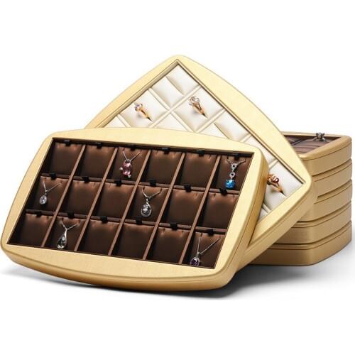 Golden Jewelry Plate Ring Earring Earring Tray Jewelry Display Stand Jewelry Set Display Plate