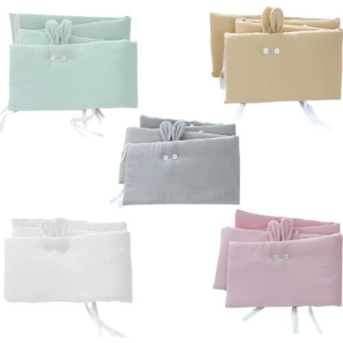 066B Childrens Bed Protector Room Decor Baby Cot Bumper Prevent Baby Falling Cushion Detachable Cot Bumper