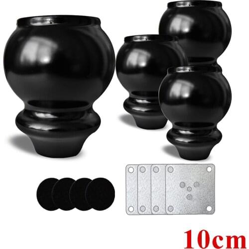 1pcs 10cm black Solid Wooden Furniture Legs,for Sofa feet cabinets Bed Cabinet Table and Chair furniture Replacement Feet