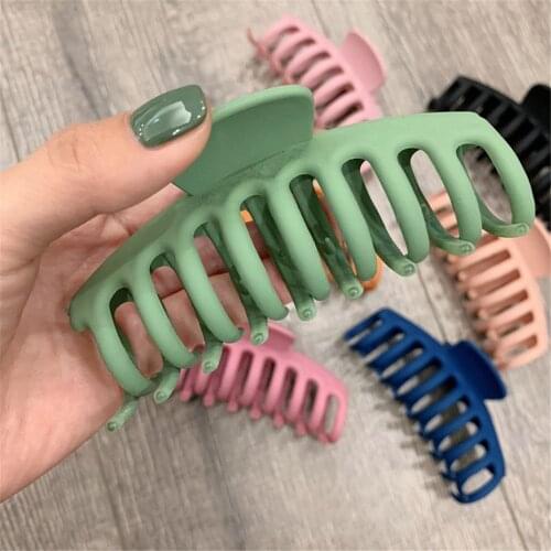 1pc Korean Solid Big Hair Claws Elegant Frosted Acrylic Hair Clips Hairpins Barrette Headwear For Women Girls