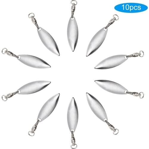 10Pcs Metal Spinner Spoon Bait Spinner Longcast Fishing Blade Hard Fishing Spoon Lures Jigging Lure Baits Carp Fishing Tackle