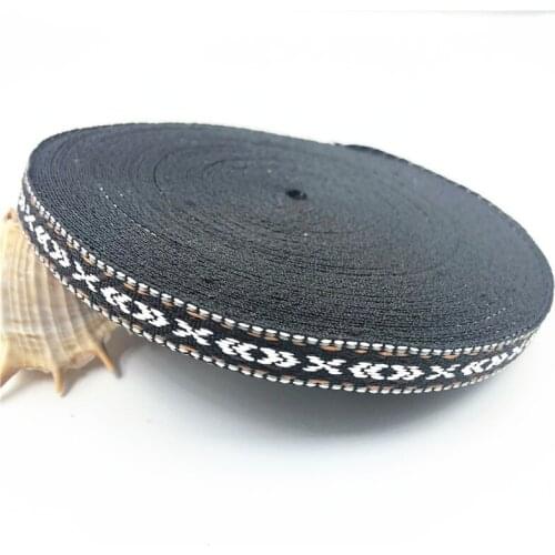 10Yards 15mm 5/8'' Woven Jacquard Ribbon DIY Handmade Material Wedding Party Home Decoration White Geometic Embroidery Ribbon