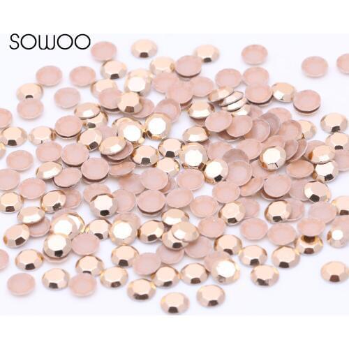 1440pcs/lot lead free Hot Fix Studs Special light glod color Wholesales Hot Fix nailhead Iron On Rhinestud baby rhinestone
