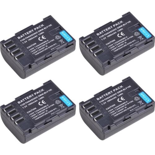 4pcs 1860mAh DMW-BLF19 DMW BLF19 DMW-BLF19e BLF19pp Camera Li-ion Battery for Panasonic Lumix G9 GH3 GH3K GH4 GH4K GH5