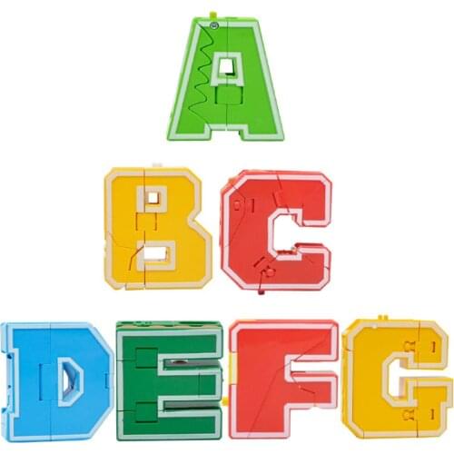 7 Pieces Alphabet Robot Transform Toy -Letters Transformer for Kids Toddlers Preschool ABC Education Toys
