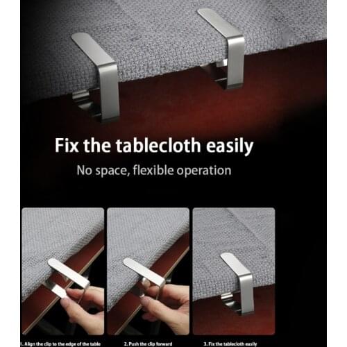M17D 8/16 Pcs Tablecloth Clips Stainless Steel Table Cloth Clamps Table Cover Holder