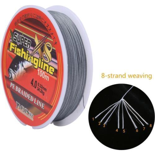 8 Strands Fishing Lines Braided Fishing Line 100M Super Strong Tech Multifilament Braid PE Line for Saltwater Freshwater