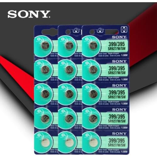 15pc Sony 100% Original 395 SR927SW 399 SR927W LR927 AG7 1.55V Watch Battery SR927SW 395 Button Coin Cell MADE IN JAPAN