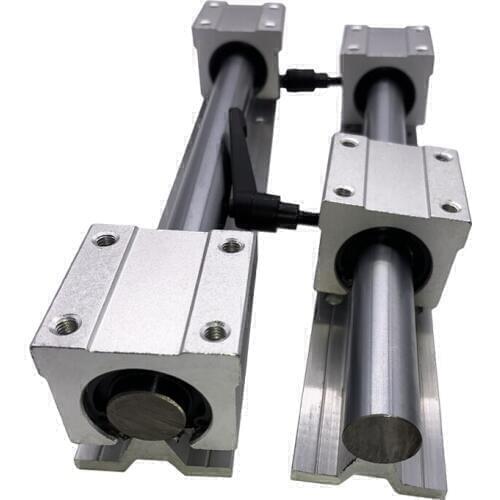 Free shipping 2pcs SBR16 linear rail length 400 450mm Linear shaft rail support + 4pcs SBR16UU Linear bearing block for cnc