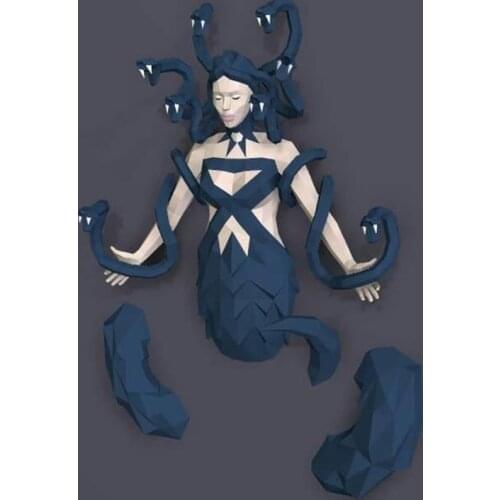 MEDUSA Papercraft DIY 3D Paper Model Sculpture Low Poly Manualidad Pepakura Greek Mythology Snake-Haired Gorgon Wall Decoration