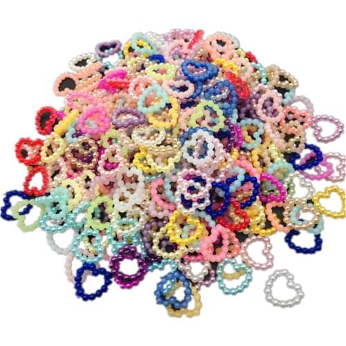 100pcs 10mm Resin Heart Shape Craft Imitation Pearls For Nails Art Decoration Scrapbooking Decoration Beads DIY Jewelry Making
