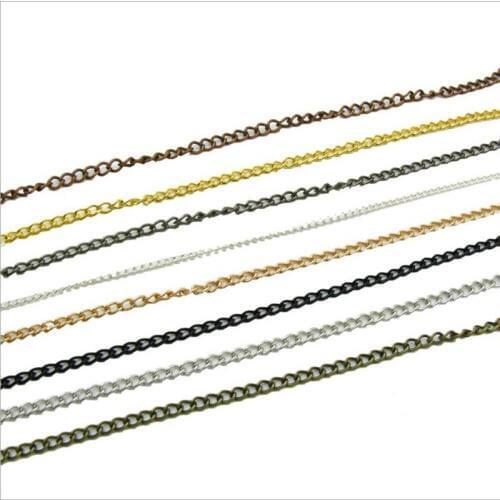 5m/lot 3*5mm Metal Necklace Extended Chains Bulk Fit Bracelets Findings Gold/Silver Color Link Chain For DIY Jewelry Making Z643