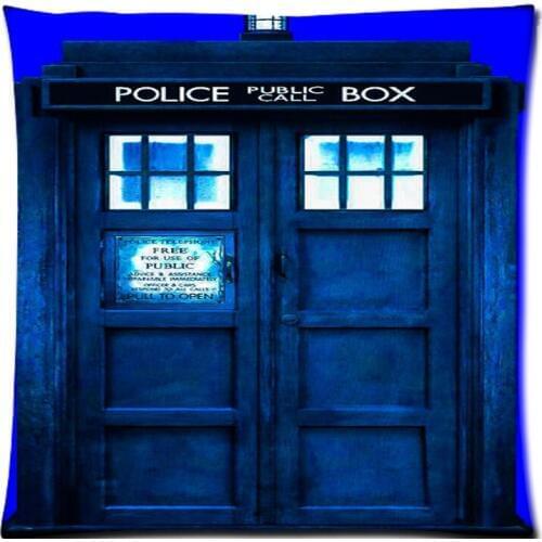 Doctor Who Tardis Background Two Side Printed Cotton Linen Throw Pillow Case 17.7"X17.7"(45 X 45CM)