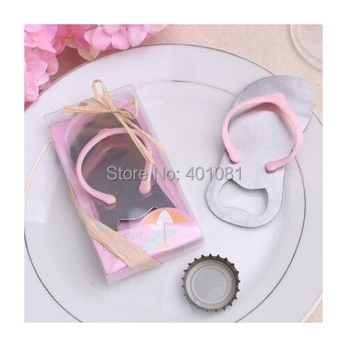 Pink Blue Home Creative Party Favor Gift Flip Flop slipper design Bottle Opener Wedding Bridal Shower Party Favor Gift, 100pcs