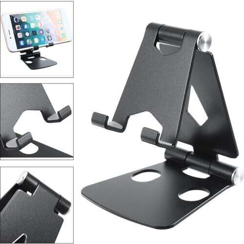 Mobile Phone Holder Stand Aluminum Alloy Metal Tablet Stand Universal Phone Holder for i-Phone X / 8/7/6/5 plus Sam-sung phone