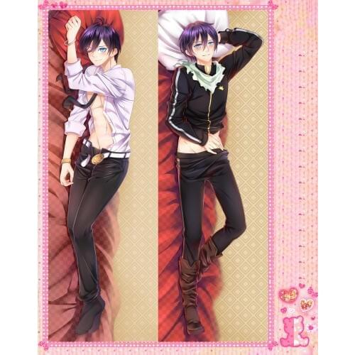 Anime Cartoon Noragami Double-Sided Bolster Hugging Pillow Case Pillow Cover Pillowcase Peach Skin 2 Way No.511035