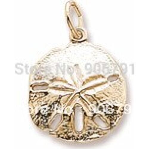 Best wholesale 50 pcs a lot sand dollar animal charms rhodiun or gold color