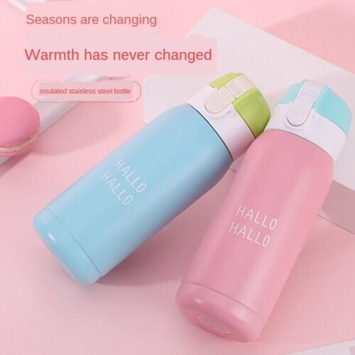 Mini Cute Childrens Water Cup Portable Double-layer Heat Insulation Anti-scalding Stainless Steel Heat Preservation Water Cup