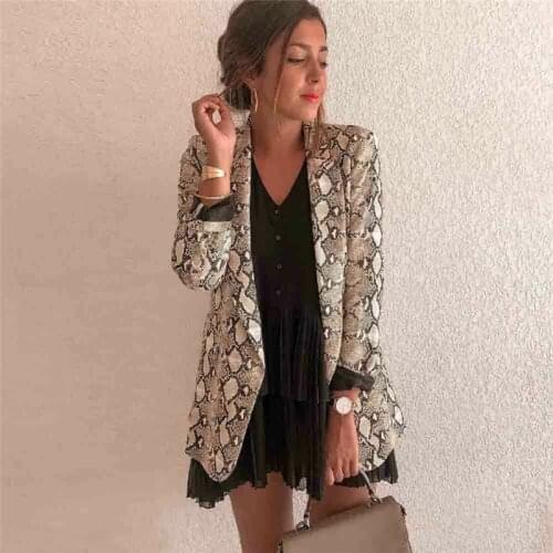 Fashion Women Suits Elegant Long Sleeve Leopard blazer feminino Ladies loose veste femme Dames blazers and jackets Streetwear