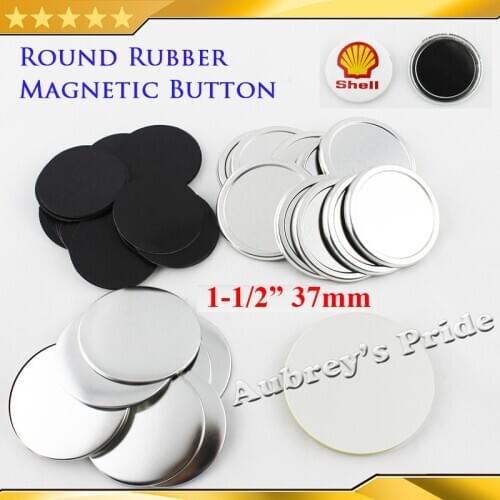 1-1/2" 37mm 100 Sets Fridge Soft Rubber Magnetic Button Supplies Materials for NEW Professional Badge Button Maker