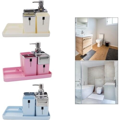 Bathroom Accessories Set,5 Pcs Gift Set Toothbrush Holder,Toothbrush Cup,Soap Dispenser,Soap Dish,Tumbler