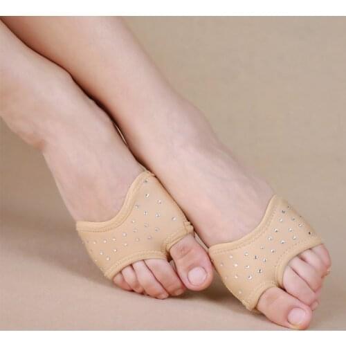 Shoes Neoprene footundeez rhythmic rhinestones Half Sole nude toe pads lyrical shoes modern footnote dance shoes