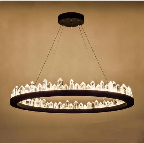 Nordic ring pendant lamps living room bedroom restaurant crystal chandelier modern simple iron lamps ZL10 light ya73