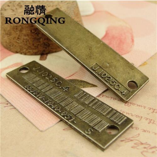 RONGQING 15 * 52MM 30pcs/lot Bar code Necklaces Pendants Handmade Fashion Jewelry Charms DIY