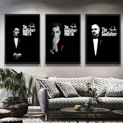 The Godfather Movie Series Classic Art Canvas Painting Poster and Print Wall Art Pictures for For Living Room Home Decor Cuadros