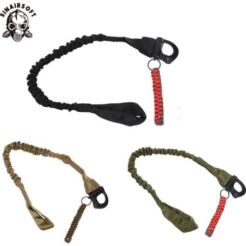 SINAIRSOFT Outdoor Tactical 55cm Adjustable Safety Rope Sling Multifunction Strap Nylon Belt Hunting Survival Kit Rescue Sling