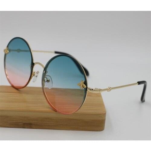 Bee sunglasses womens metal sun glasses rimless round bee sunglasses male frame men women sun glasses round glasses
