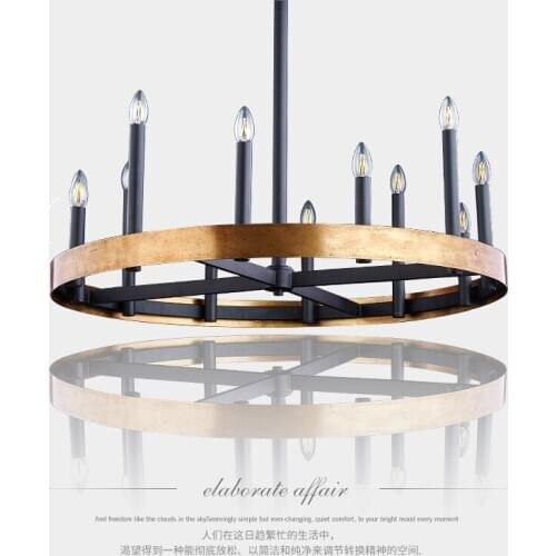 LED Retro American Rural New Chinese Simple Home Commercial Restaurant Design Sense Post-modern Pure Copper Chandelier