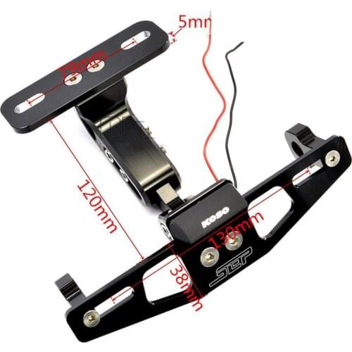 Universal Motorcycle CNC License Registration Plate Holder With LED Light Lamp For X Max XMAX 125 MT10 ER6F FZ6 S2 MT09 2017