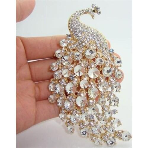 Shiny Zircon Brooch Elegant Peacock Brooch Pin for Women Clothing Accessories Fashion Jewelry Gifts