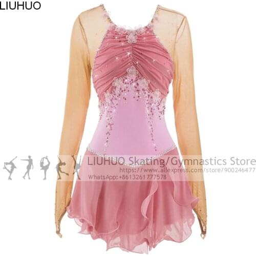Dance Costumes Ice Skating Dress Performance Wear Teens Training Dancewear Salsa Women Figure Skating Dress Children