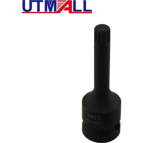 1/2 DR. Spline Impact Socket Bit M10 78MM Length 12 Point