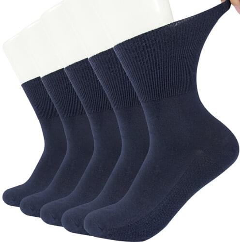 10 Pairs/Lot Diabetic Socks Non-Binding Loose Top Ankle Socks Cotton Material Non-slip and Breathable