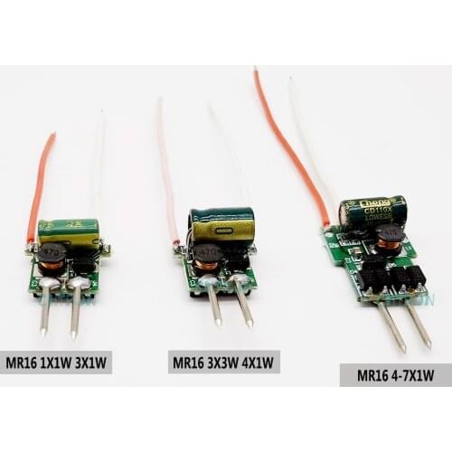 10pcs AC/DC-DC 2pins MR16 1x1w 1x3w 3x1w 1-3x1W 3x3w 4-7x1w LED Driver Power Supply For 1W 3W 4W 5W 7 Watt Light Bulb