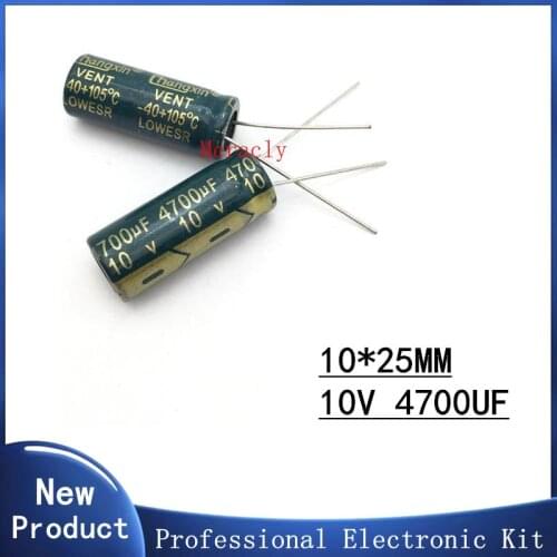 2pcs 10V 4700UF 20% High frequency and low impedance in-line aluminum electrolytic capacitors long life Brand new authentic