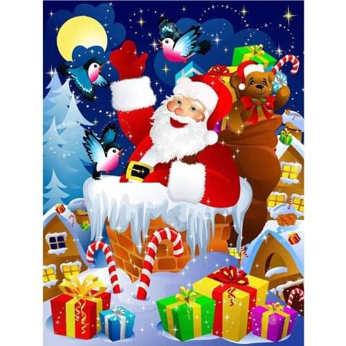 Diamond Painting Cross Stitch "Santa Claus Gift" 5D DIY Diamond Embroidery Full Square/round Rhinestone Of Picture