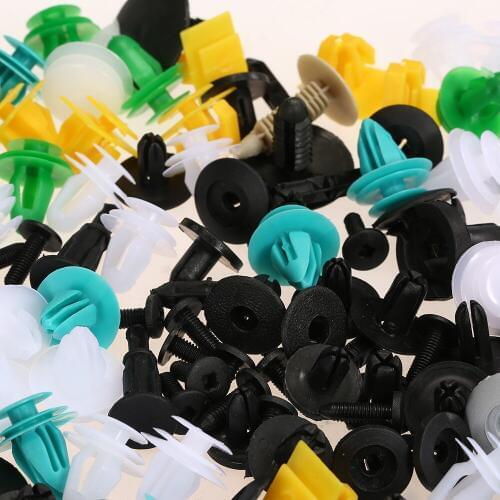 Auto Fastener Clips 100PCS Car Mixed Universal Door Trim Panel Rivet Bumper Plastic Clip Car Retainer Clips Accessories
