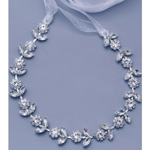 TRiXY S440 Delicate Thin Rhinestone Belts Wedding Belts Sashes Wedding Dress Accessories Skinny Sashes for Bride Bridesmaids