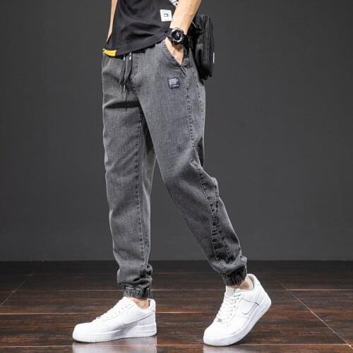 Men Baggy Harem Jean Trousers Plus Size 5XL 6XL 7XL 8XL Spring Summer Black Blue Cargo Jeans Men Streetwear Denim Jogger Pants