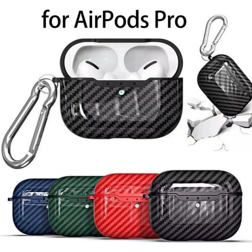 Carbon Fiber Texture Bluetooth Earphone Protective Case Cover for AirPods Pro