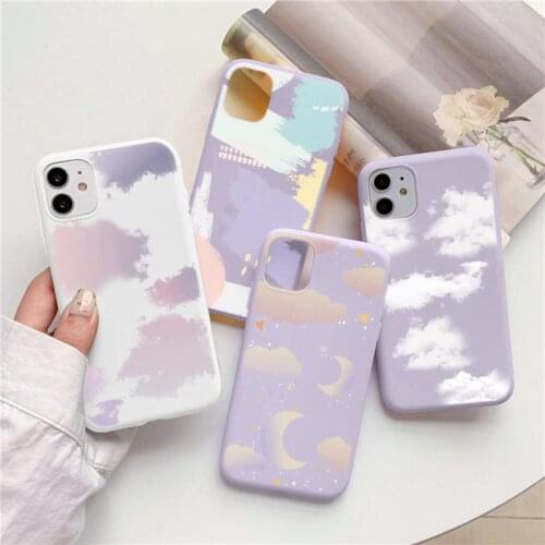 Cloud Graffiti Moon Illustration Cover For Huawei P20 P30 Pro P40 Lite E Y9 Prime Y7 Y6 P Smart 2019 2021 Honor 20 10 9X 9C Case